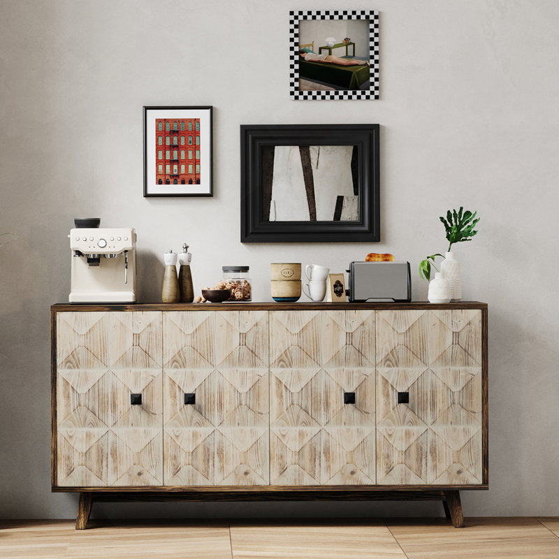 Buffet avec tablette réglable Alfort, Natural/Brown