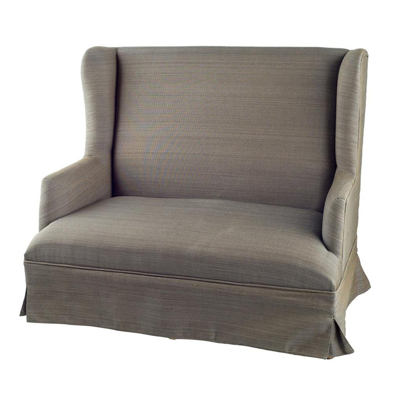 Biscette Upholstered 52'' Settee,  Taupe Polyester