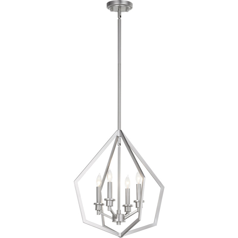 Lustre géométrique à 4 lumières Coleman, Nickel satiné