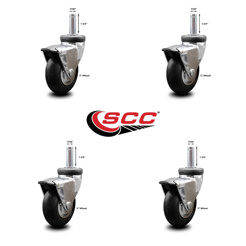 Hooded Neoprene Rubber Grip Ring Stem Casters