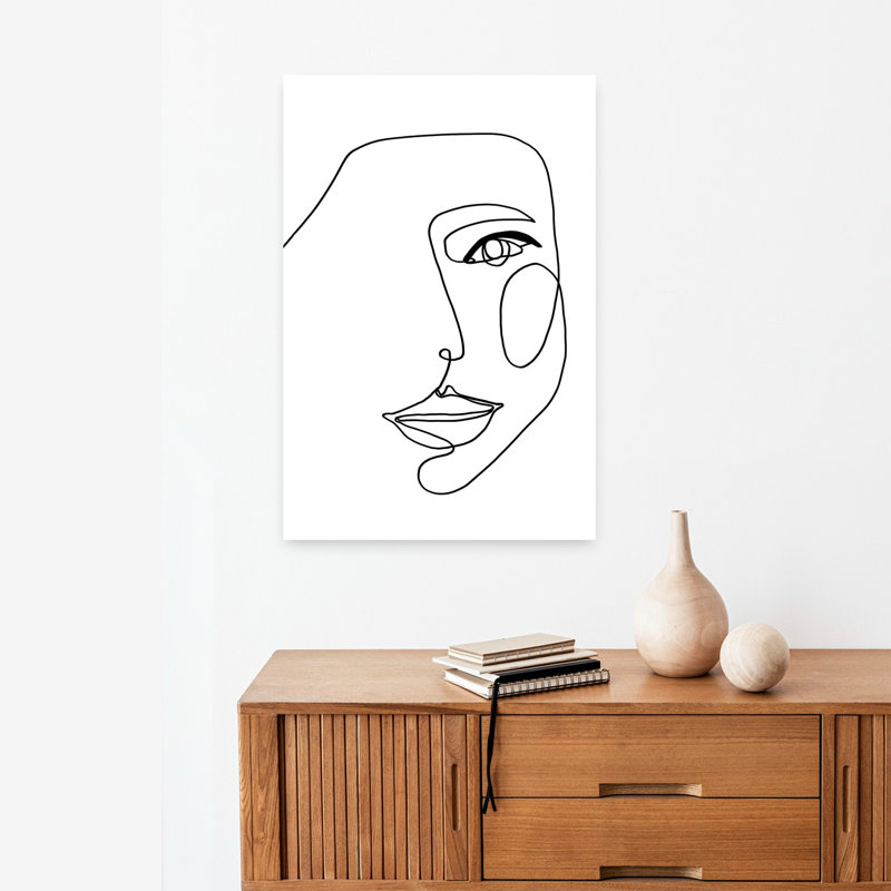 Face Line 1, art abstrait contemporain, H 24 po x l 16 po