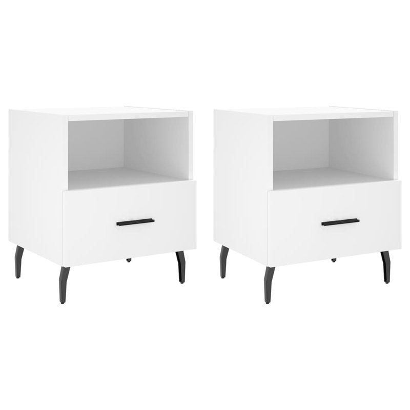 Mantador 40cm W Manufactured Wood Bedside Table, White