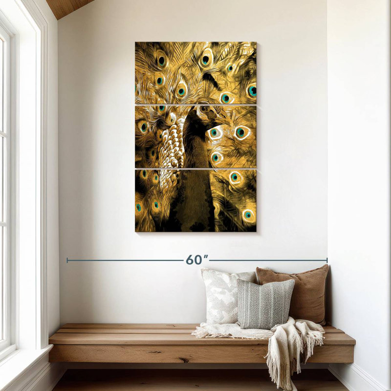 Brampt Gold Peacock, 45" H x 28" W