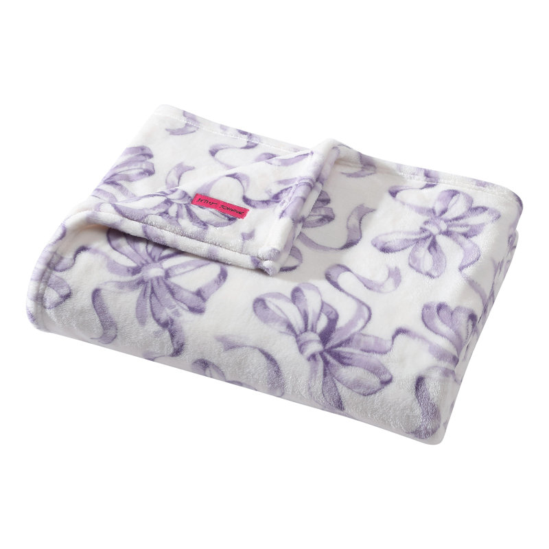 Couvertures en molleton doux Betsey Johnson, Lit simple, Ballet Bows - mauve