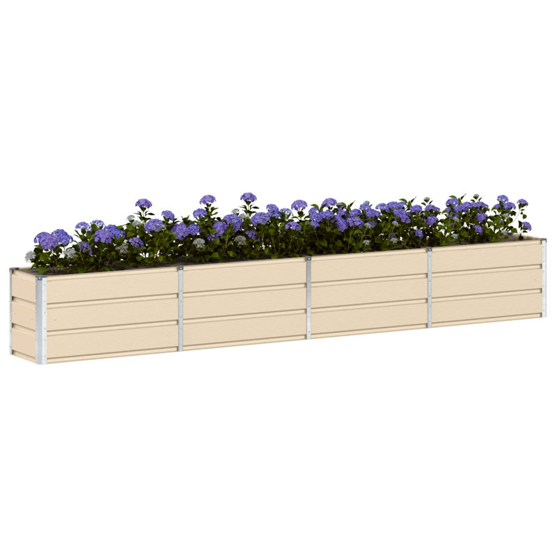 Planter Steel, 45cm H x 320cm W x 40cm D, Ivory