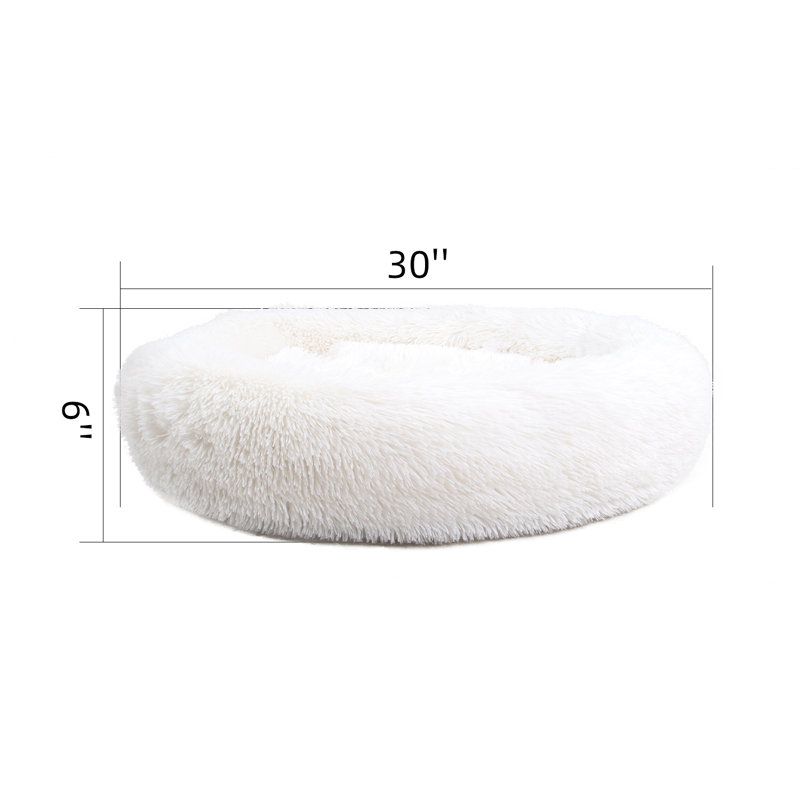 Tapis pour chien doux et rond, Blanc, H 6 po x l 30 po x P 30 po