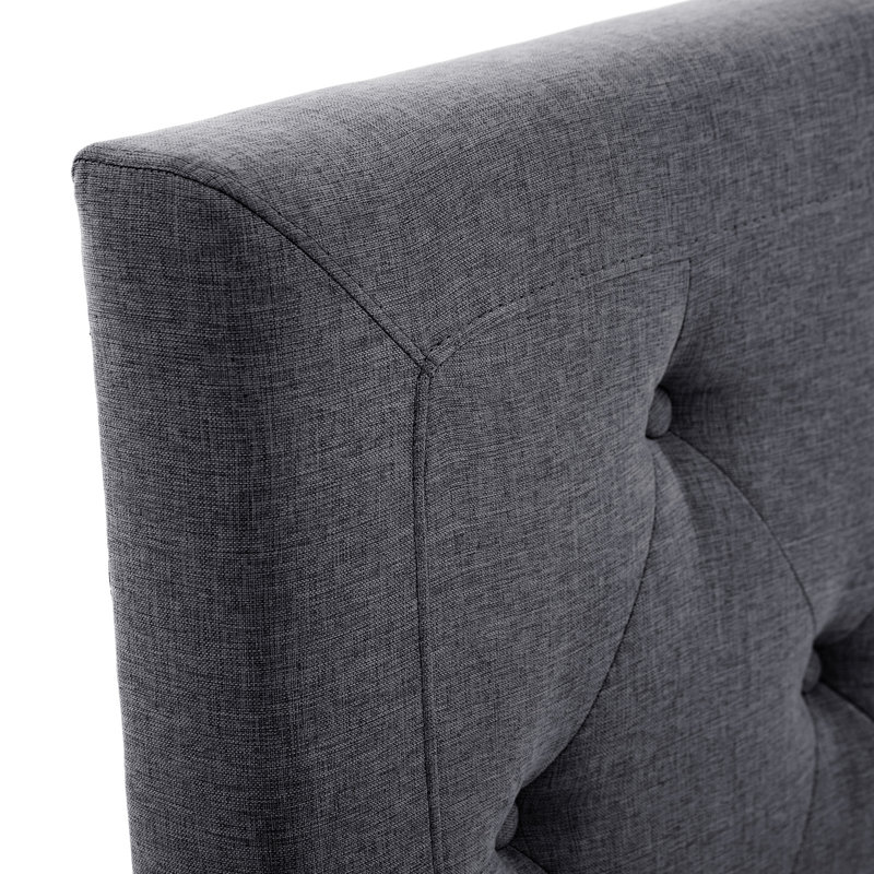 Tête de lit capitonnée, California King, Dark Grey, Linen