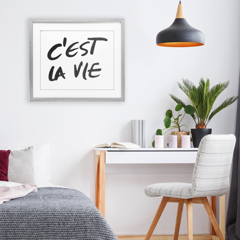 «C'est La Vie», impression encadrée de texte minimal sous verre, conception par SD Graphics Studio, H 17 po x l 21 po