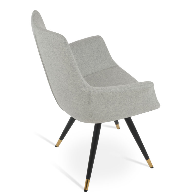 Bottega Upholstered Armchair, Black, Light Gray