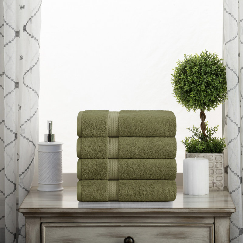 Coton luxueux et hautement absorbant Renata, Vert forêt