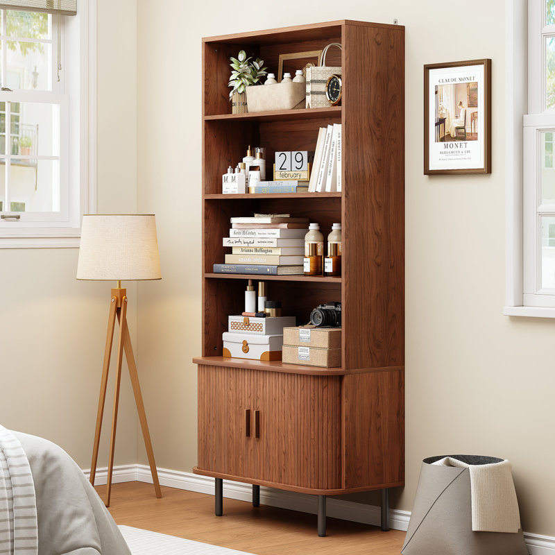 71" Tall Bookshelf with Storage Cabinet | Wayfair