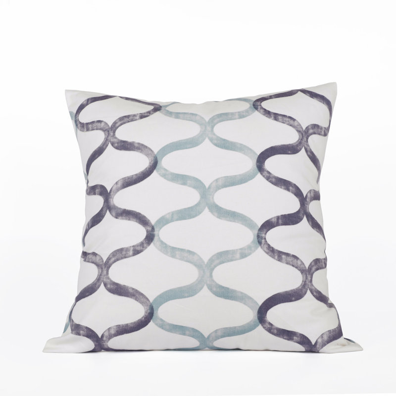 Illusions Square Cotton Pillow Cover, Blue