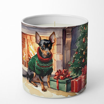 Bougie de Noël parfumée avec support en céramique