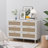 Spacious 6-Drawer Rattan Storage Cabinet, Ideal For Organizing And Decorating Bedrooms And Living Rooms In White