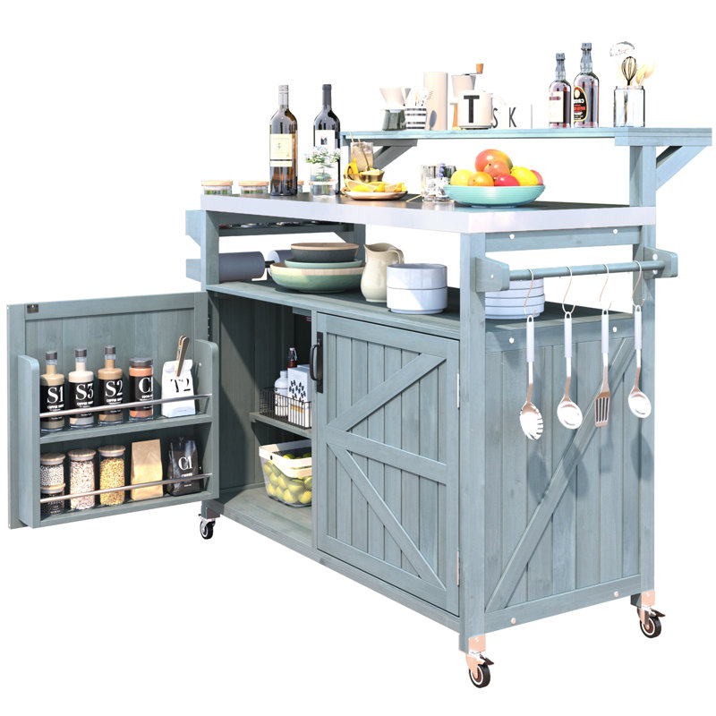 Îlot de cuisine extérieur Style, Gris te bleu