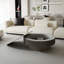 Table basse ronde avec rangement caché et motif cannelé gris-133774152-133774196