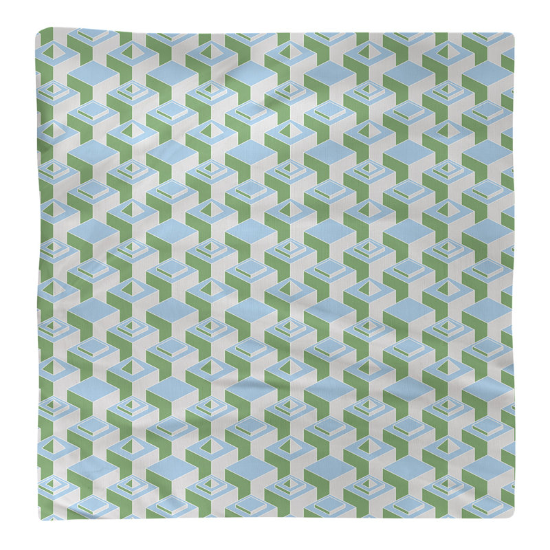 Serviette de table en coton à motif de gratte-ciels à deux couleurs, H 0,1 po x l 22 po x P 22 po, Sarcelle / Vert