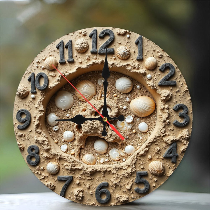 Beach Seashell Sand Clock Wall Decor