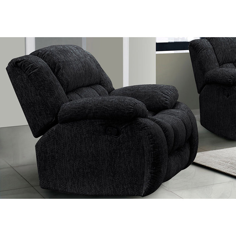 GLIDER RECLINER, Recliner Chair Modern Recliner Sofa, Black