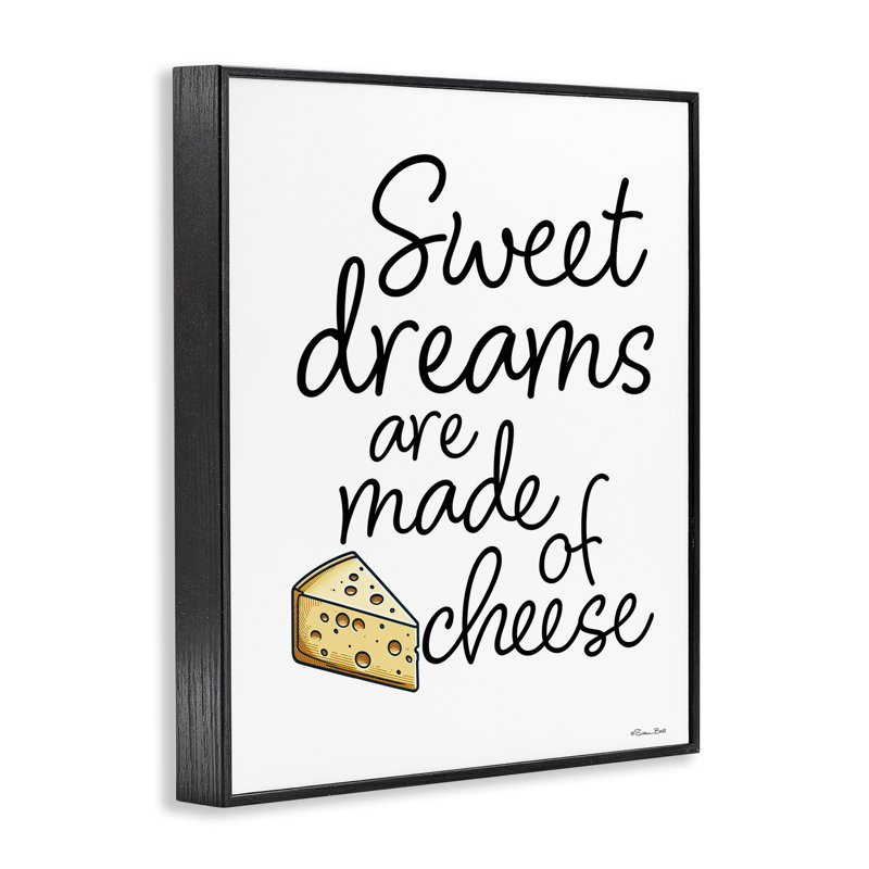 «Sweet Dreams Are Made Of Cheese», estampe numérique, design par Susan Ball, H 14 po x l 11 po, Giclée encadrée noir minuit