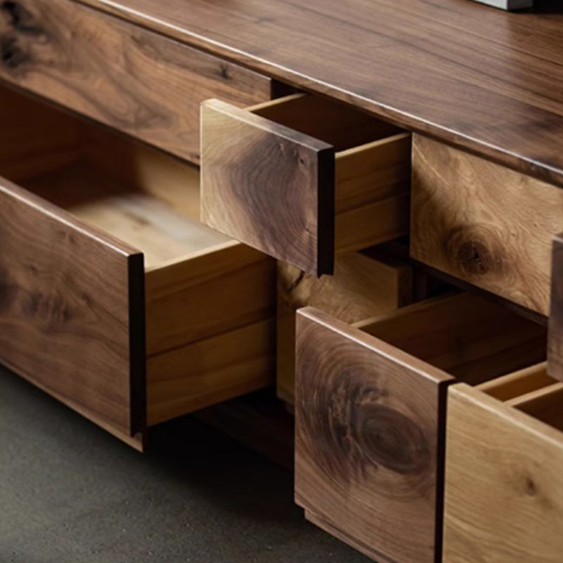 Solid Wood TV Cabinet with Design Sense