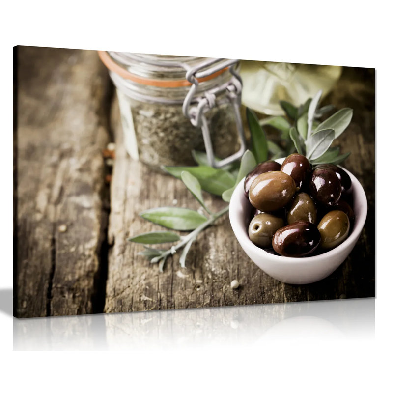 Rustic Black Olives Kitchen - Wrapped Canvas Print, 31cm H x 46cm W