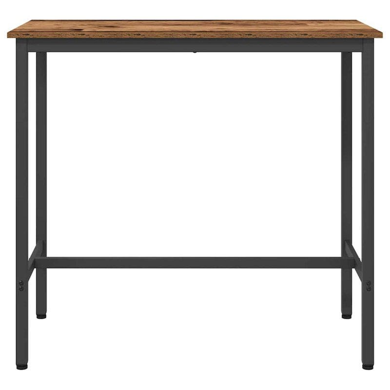 Metal Base Dining Table, 90.5cm H x 100cm W x 50cm D, Old Wood
