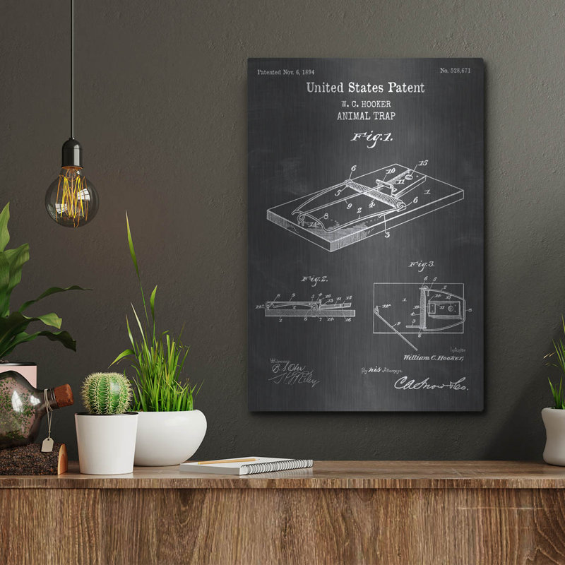 «Trap Blueprint Vernis Chalkboard» par Patents, H 16 po x l 12 po