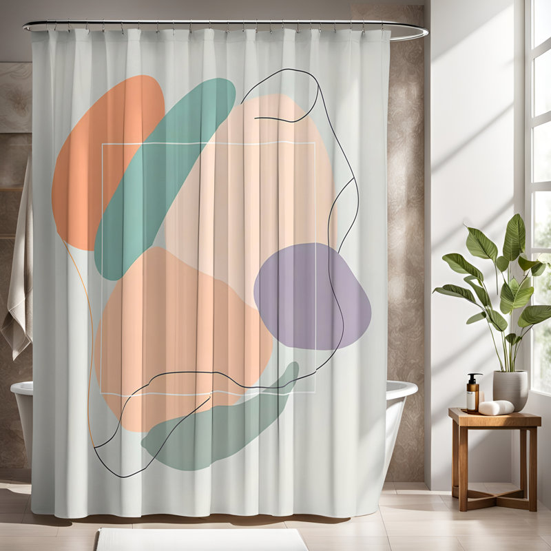 Rideau de douche Art Déco, H 93 po x l 70 po