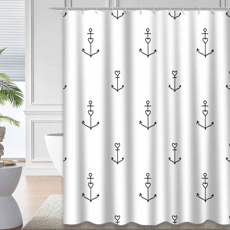 Rideau de douche imperméable avec 12 crochets, L 72 po x l 84 po