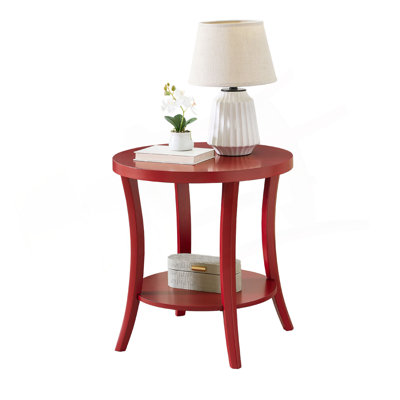 Perth Contemporary Round Shelf End Table