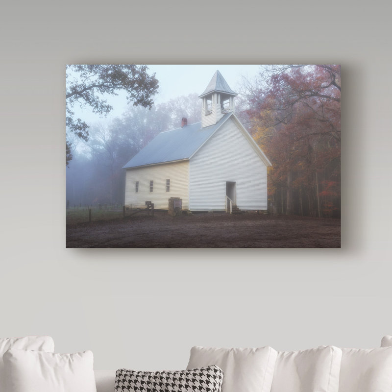 Fillmer «Primitive Baptist Church Fog», reproduction de photo sur toile tendue, H 30 po x l 47 po x P 2 po