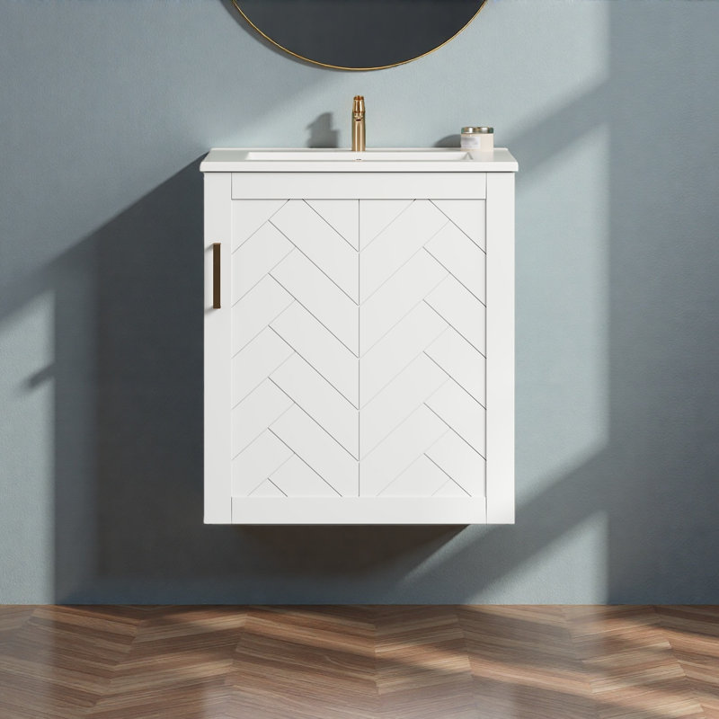 Armoire de salle de bain murale 20 "avec armoire latérale combinée, armoire de salle de bain avec porte à fermeture douce, meuble-lavabo moderne avec lavabo