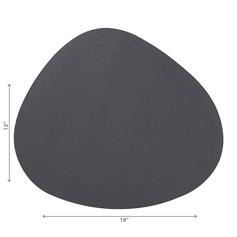 Ensemble de 12 napperons réversibles en plumes de couleur unie - Casa Casa, gris