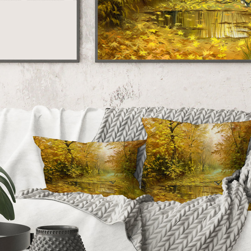 Housse et insert de coussin Road in Woodlands, 16" x 16"