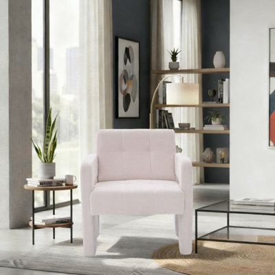 Fauteuil de réception moderne avec accoudoirs et coussin en chenille moderne