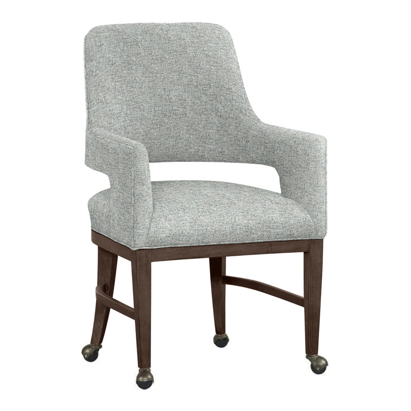 Chaise avec accoudoirs Josie, Noisette, Platine 3160