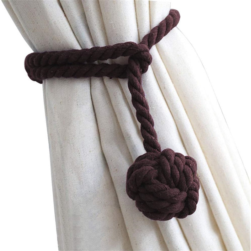 Paquet de 2 attaches doubles pour rideaux, Café