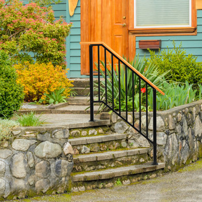 1-3 Step Wood Metal Handrail