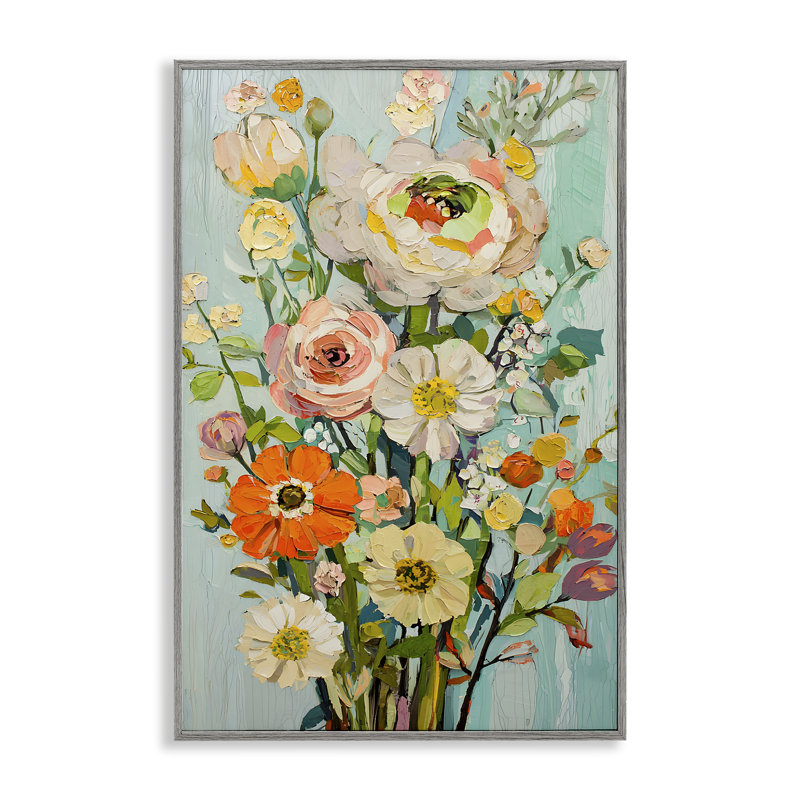 Fleurs sur un coup de tête, estampe numérique, design par Franklyn Gregory, H 24 po x l 16 po, Estampe numérique Farmhouse
