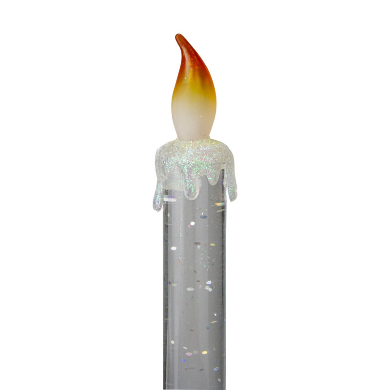 Glittered LED Flameless Christmas Candle - 9.25" - Set Of 4