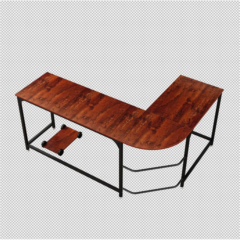 Caylene L-Shaped Metal Base Computer Desk