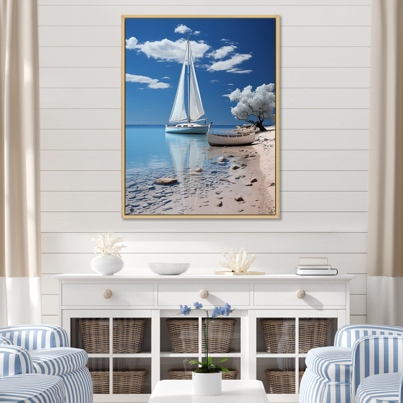 Dandir bateau élégance minimalisme III, H 32 po x l 24 po x P 1 po, Cadre naturel flottant