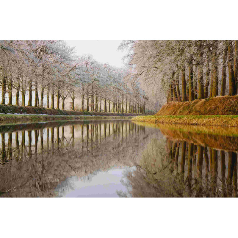 Reflets givrés, H 32 po x l 48 po, Cadre simple blanc, Oui