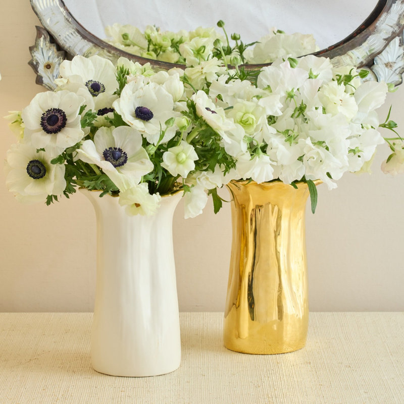 Valera Earthenware Table Vase, Gold