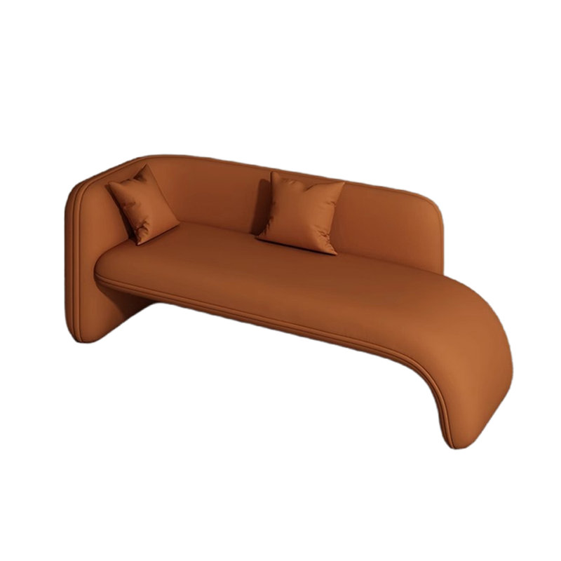 Chaise longue rembourrée Minimalist, Accoudoir à gauche (vu de face), Orange
