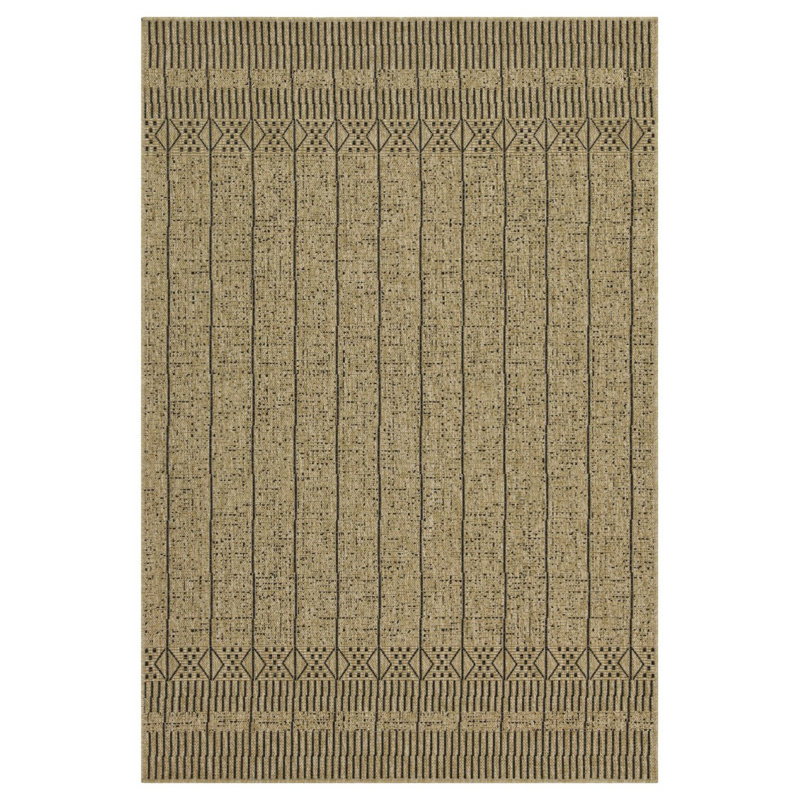 Earth GC_NTL1008 Jute/Black 2 Ft. 7 In. X 7 Ft. 3 In. Indoor/Outdoor Area Rug