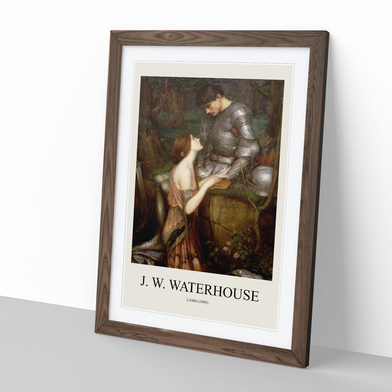 Lamia by John William Waterhouse - Picture Frame Art Prints, Walnut Framed Framed, 48cm H x 36cm W x 2cm D