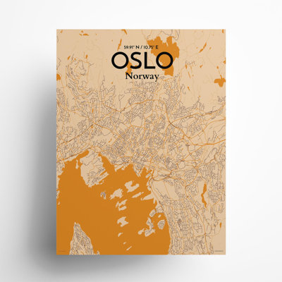 Oslo, carte de la ville, impression