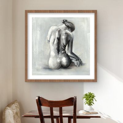«Nude Woman from Be Back», reproduction encadrée contemporaine grise